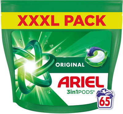 Dosettes de lessive Ariel 3en1 originales - 65 lavages