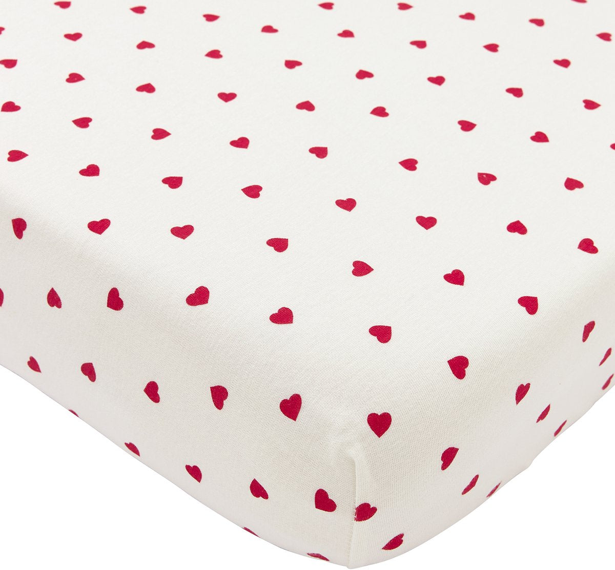 Meyco baby sweet heart drap-housse cododo - blanc rouge - 50x90cm