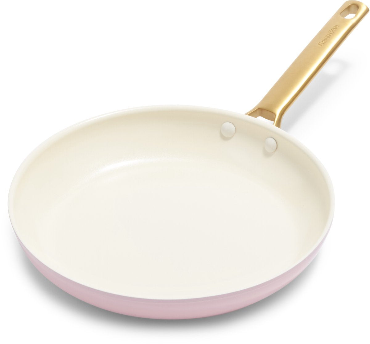 Poêle à induction en céramique Greenpan Padova rose 28 cm - sans PFA - poêle à induction - passe au four jusqu'à 200°c - passe au lave-vaisselle - poignées en acier inoxydable - rose