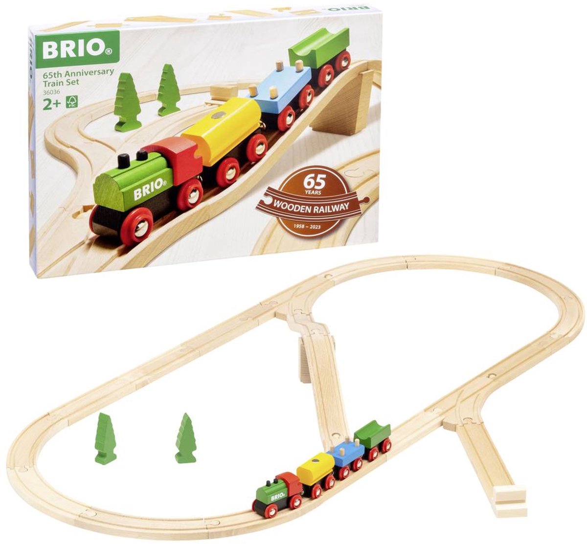 Train classique Brio - coffret de train en bois pour enfants à partir de 2 ans - 32 pièces - 36036