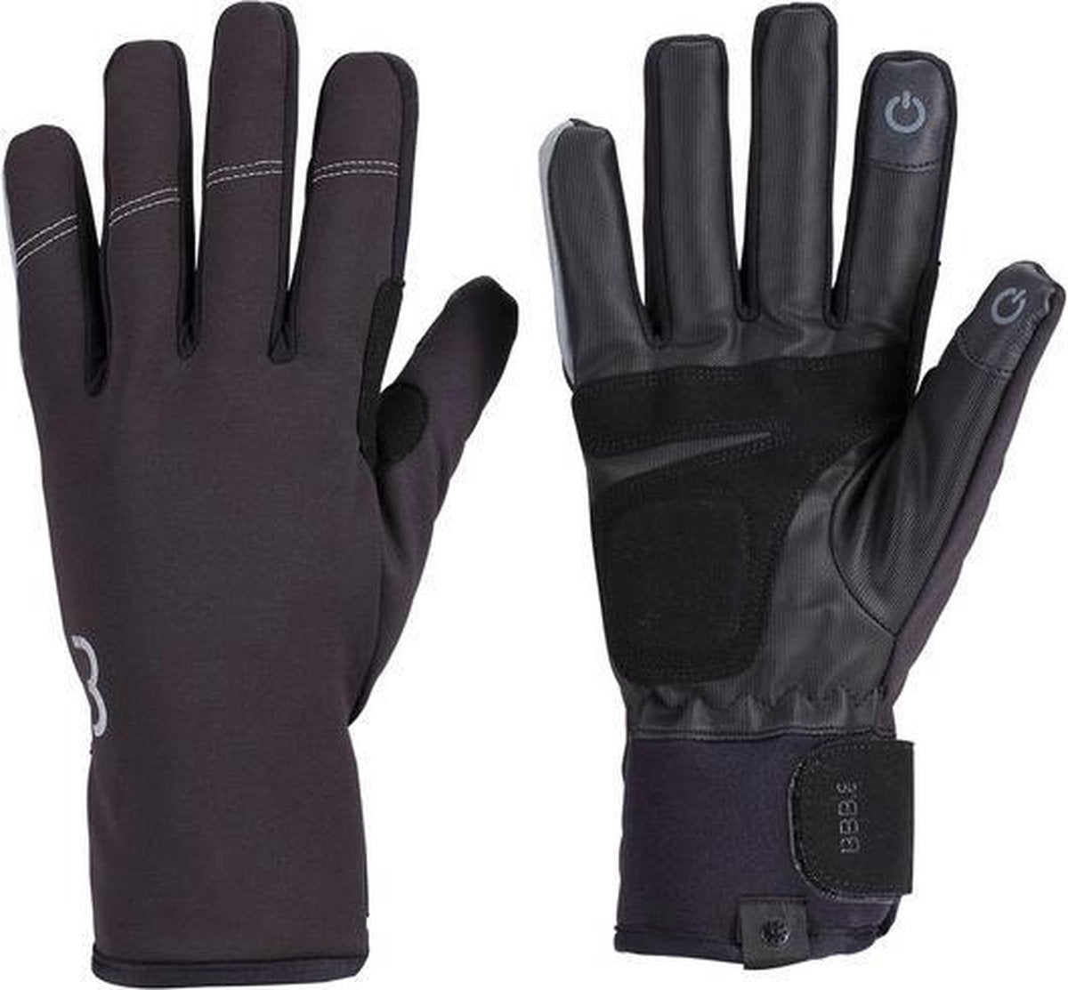 Bbb cycling coldshield gants de cyclisme hiver - 5 - 10 ℃ - gants de cyclisme coupe-vent - gants de cyclisme imperméables hommes femmes - compatible écran tactile - noir - taille m - bwg-37