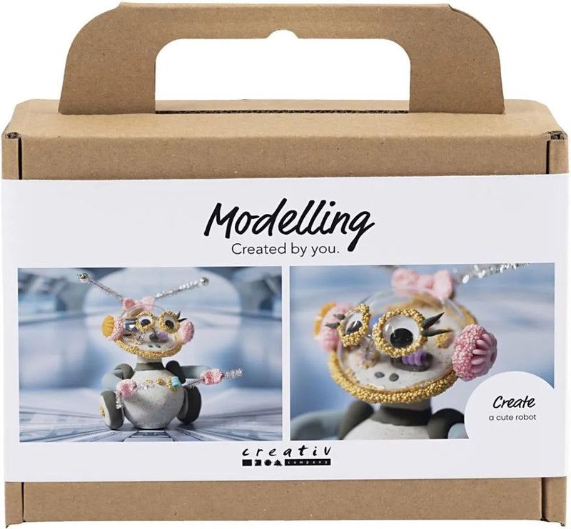 Creativ company mini hobby set robot modelage gris et rose
