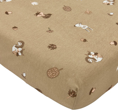 Drap-housse pour berceau Meyco bébé animaux de la forêt - sable - 40x80 90cm