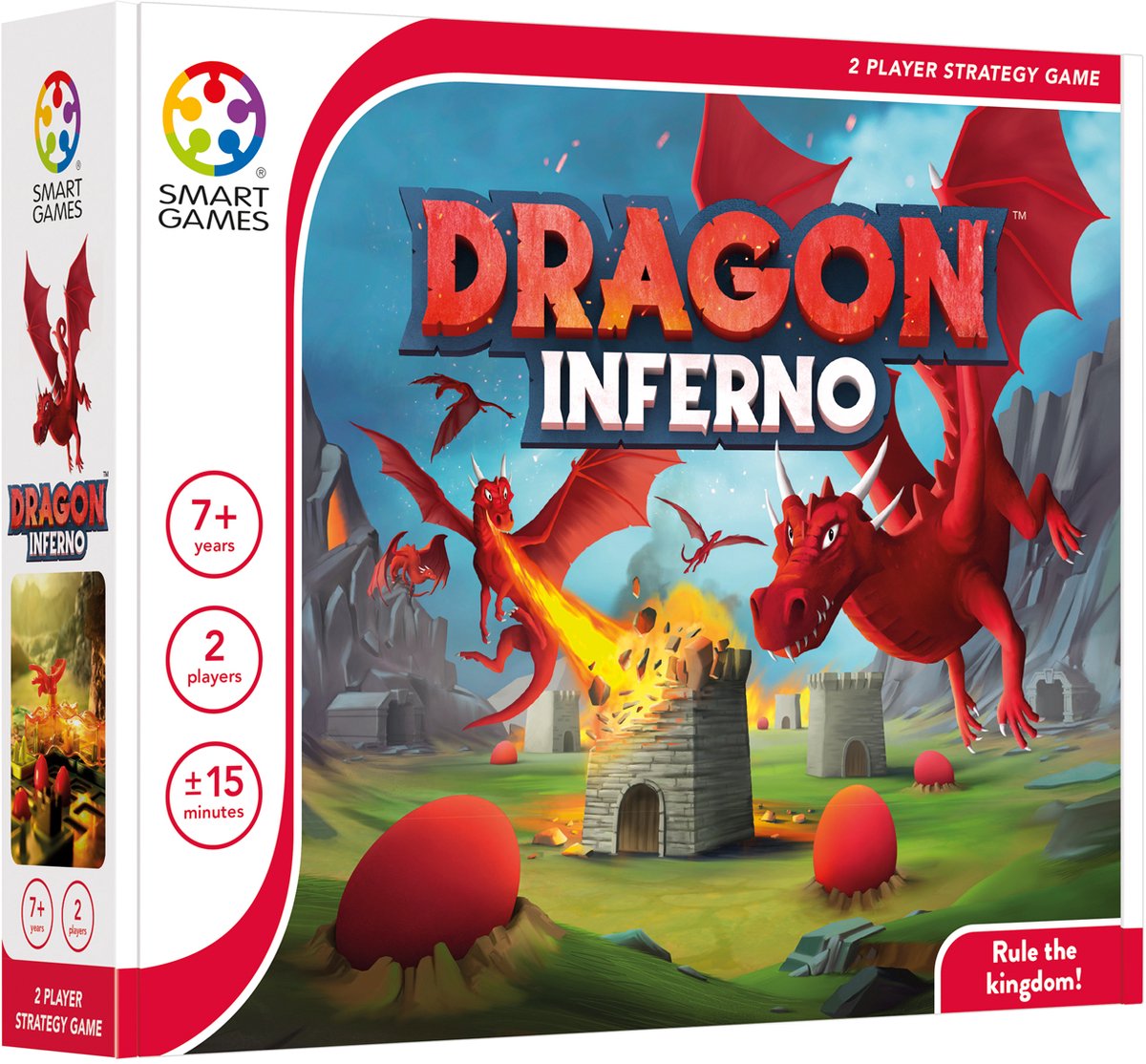 Smartgames dragon inferno - jeu de plateau stratégique - jeu de pose tactique pour 2 joueurs - à partir de 7 ans
