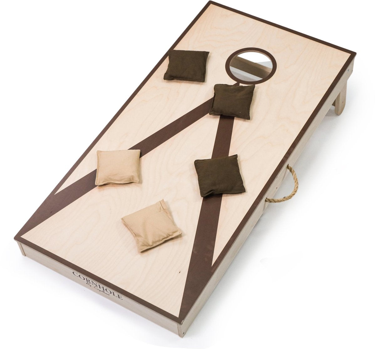 Engelhart Cornhole – Kit de compétition unique – 120 x 60 cm – Bois de bouleau – comprenant 2 x 4 sacs et un sac de transport – Jeu de lancer en plein air pour s'entraîner et jouer en s'amusant –
