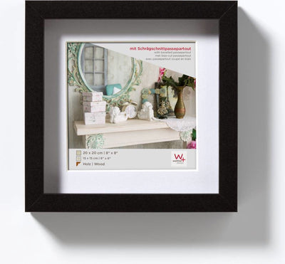 Walther Stockholm - cadre en bois mdf - format photo 20x20 cm - noir