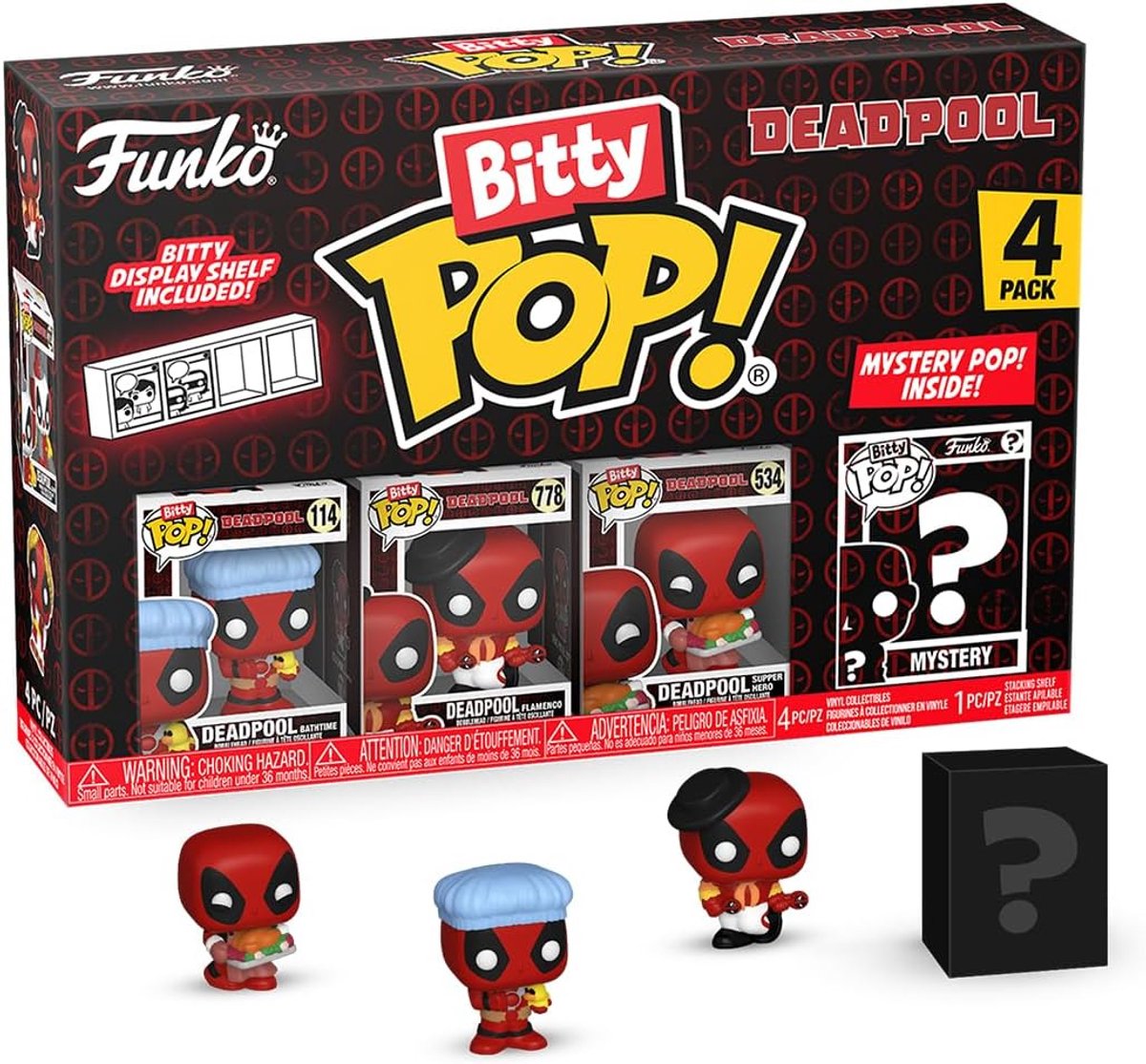 Funko Bitty Pop ! merveille : pack de 4 pour l'heure du bain de Deadpool