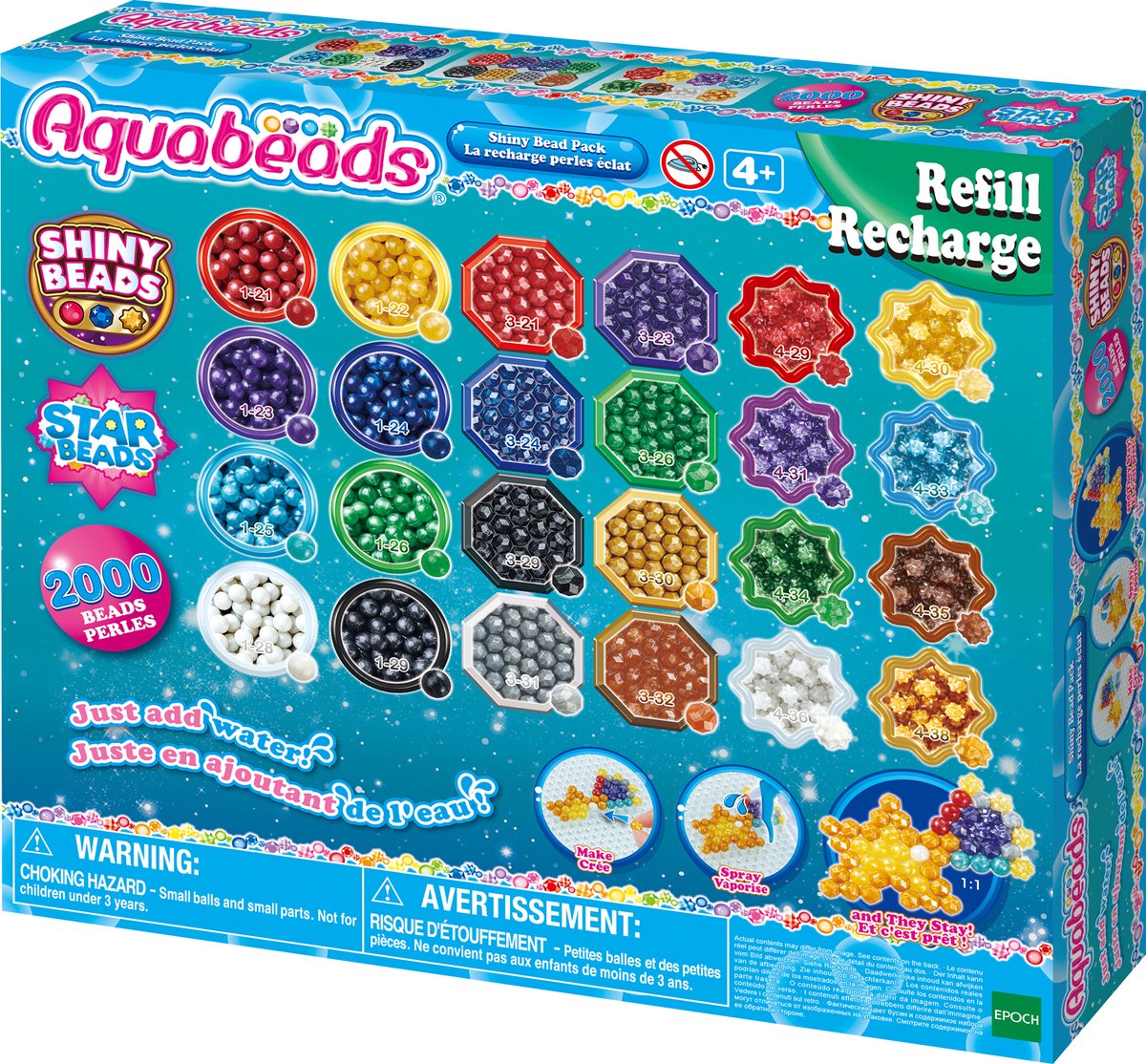 Aquabeads aquabeads remplissage de la brillante perle paquet 2000 pièces