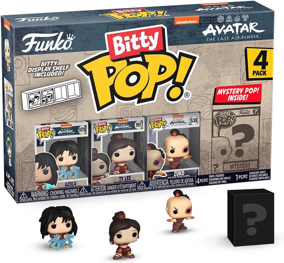 Funko Bitty Pop ! animation : avatar - azula, ty lee, zuko mystère