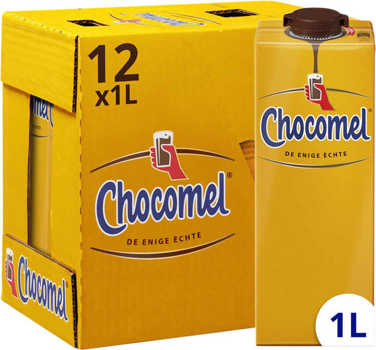 Chocomel – lait au chocolat complet – longue conservation – 12 x 1 l – pack économique