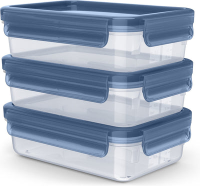 Tefal masterseal - coffret de conservation alimentaire - 3 pièces - 0,8l - bleu - 100% étanche