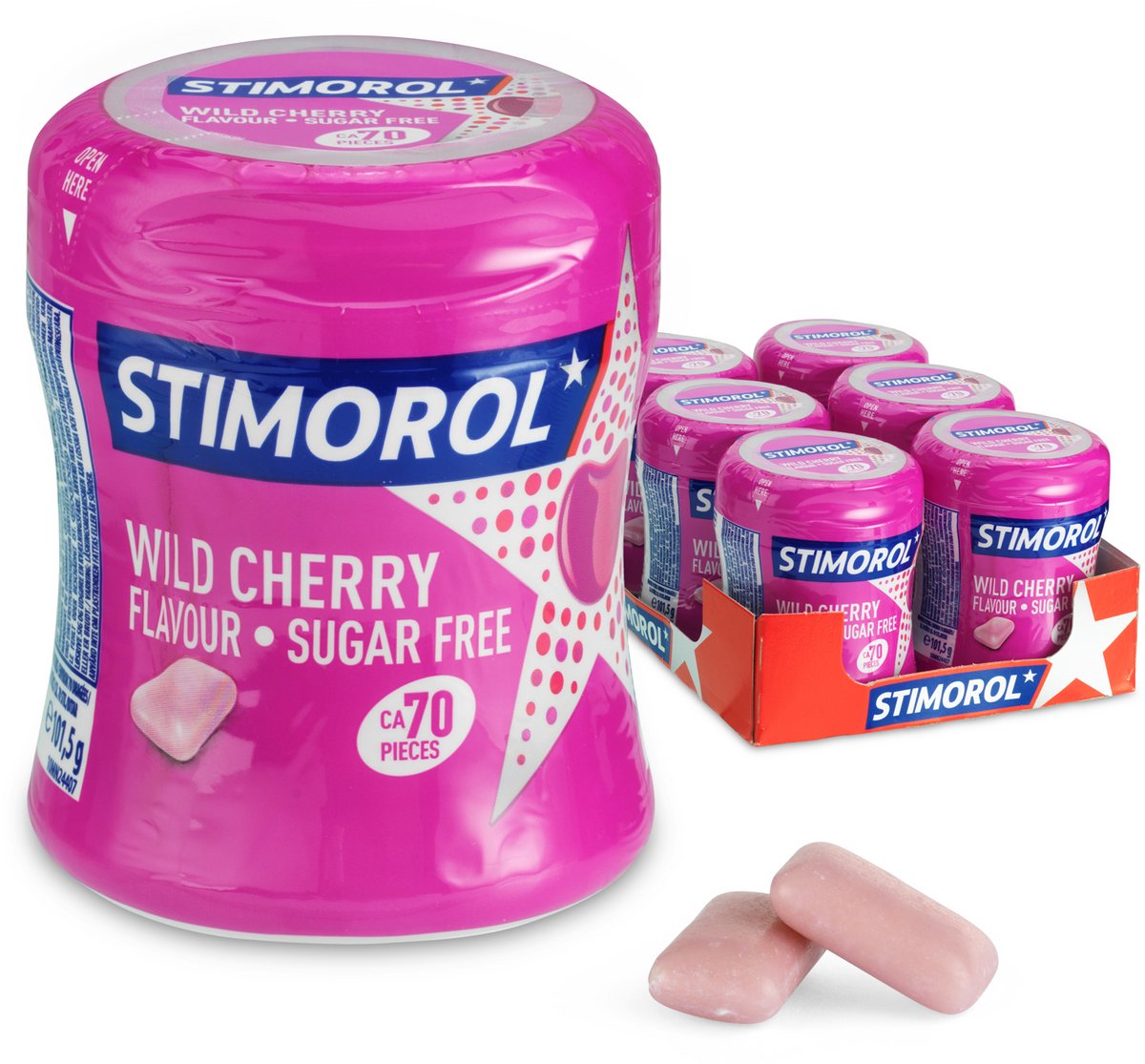 Stimorol cerise sauvage - chewing-gum - sans sucre - 1x6 pièces