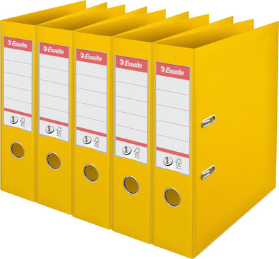 Classeur Esselte nr.1 Vivida - largeur de dos 75 mm - pack économique (5 pièces) - jaune