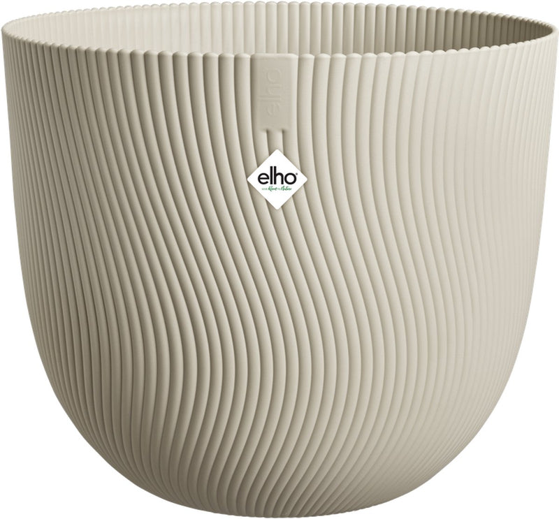 Elho sereh round 30 - pot de fleur pour intérieur extérieur - 100% plastique recyclé - ø 29,5 x h 25,3 cm - beige champignon