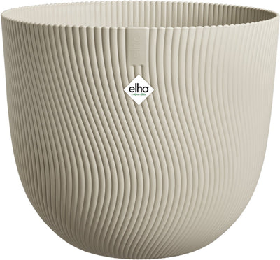 Elho sereh round 60 - grand pot de fleurs pour intérieur extérieur - 100% plastique recyclé - ø 59 x h 50,6 cm - beige champignon