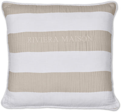 Coussin décoratif rayé Riviera maison - 45x45 cm - sable