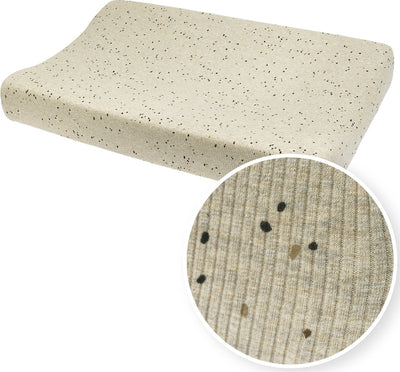 Housse de matelas à langer Meyco baby rib mini spot - sable mélangé - 50x70cm