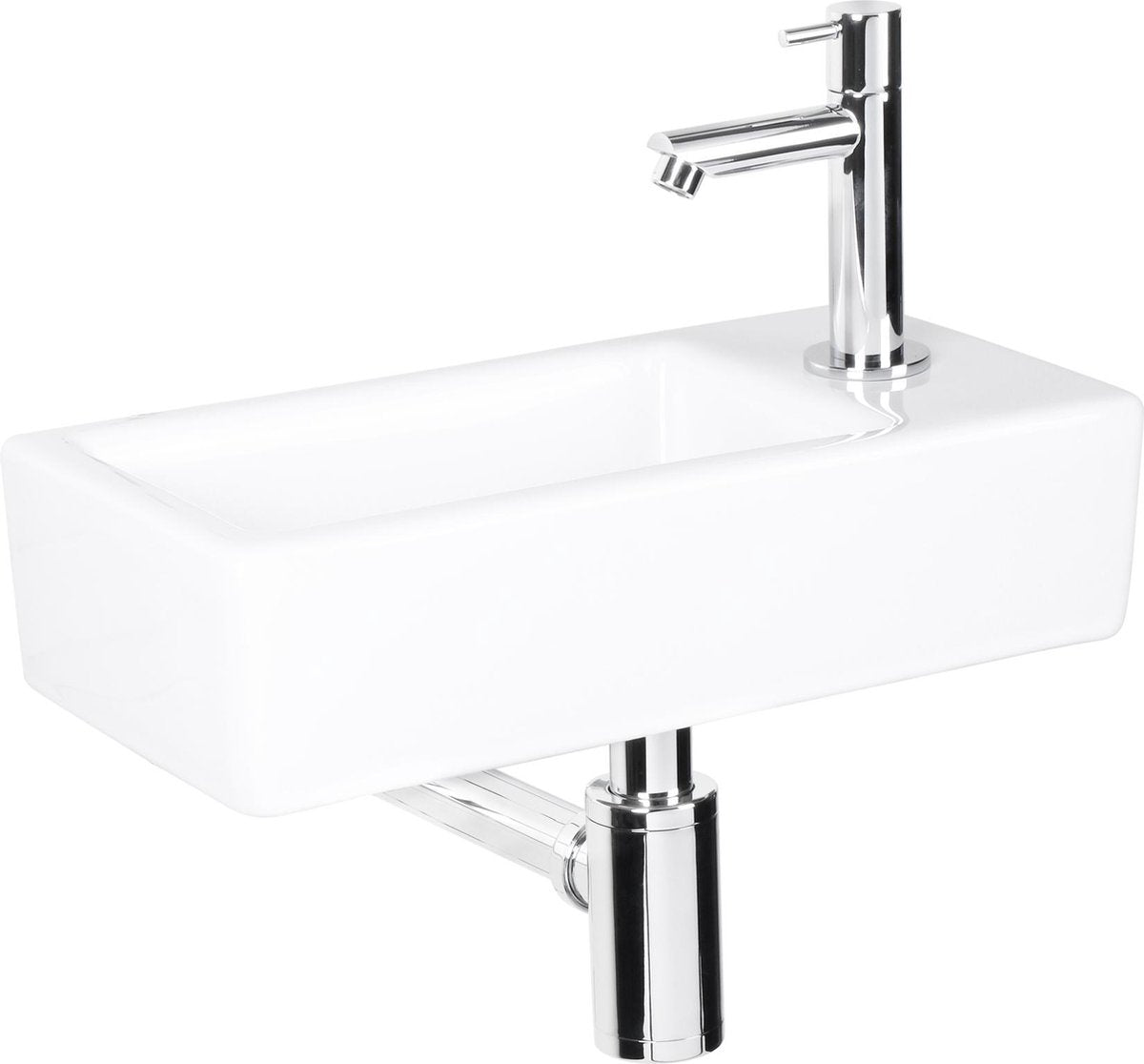 Differnz set de fontaine helios rectangle droit 37,5x18,5x9,5cm céramique blanc