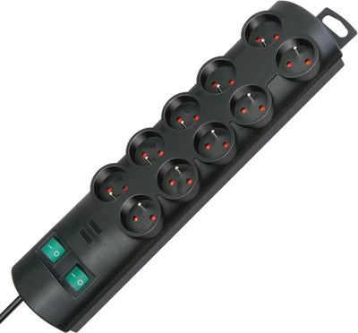 Brennerstuhl primera-line multiprise 10 prises noir 2m h05vv-f 3g1.5 les prises sont commutables par 5 *fr*