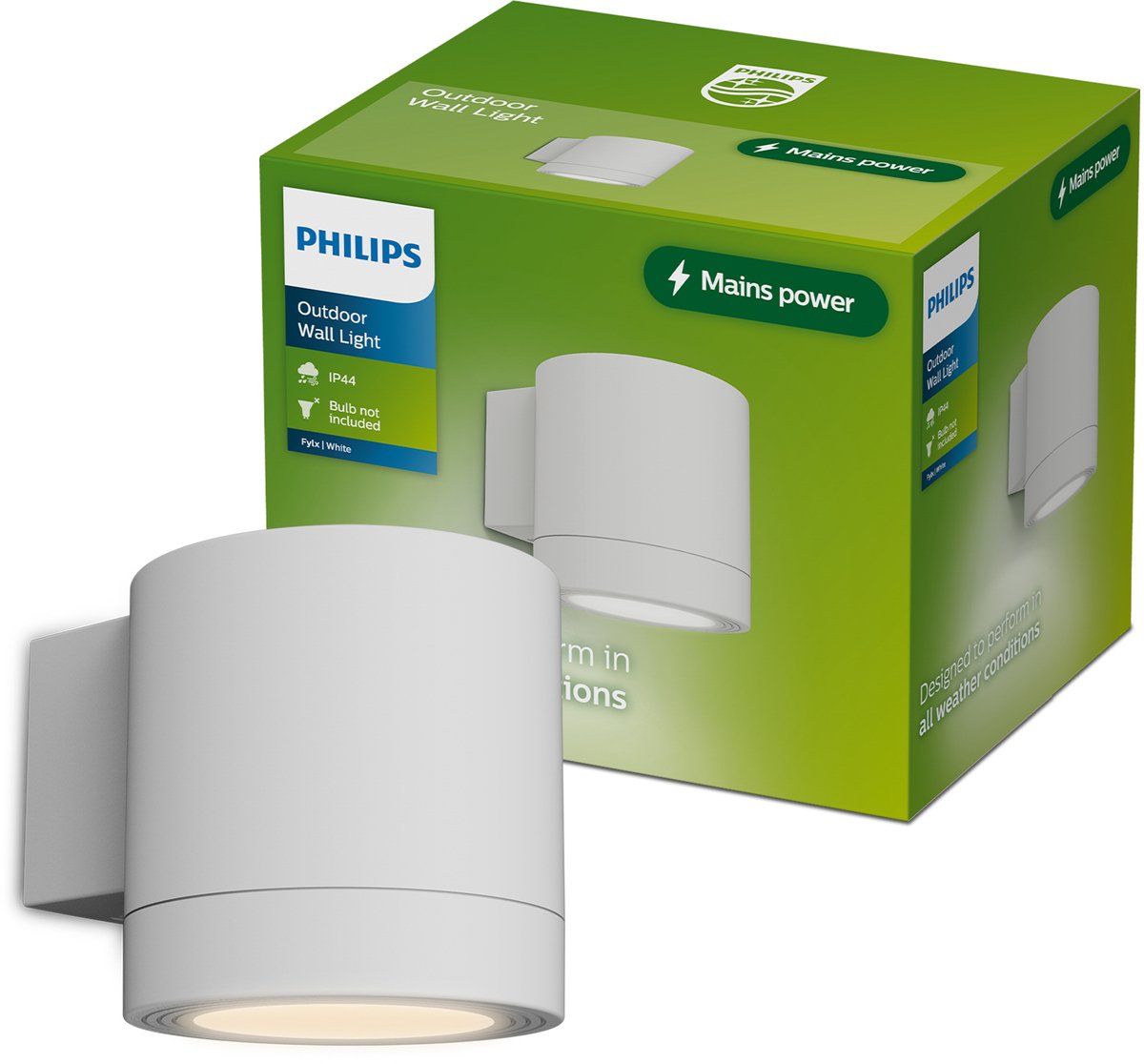 Philips LED Applique Philips Fylx - éclairage extérieur - raccord Gu10 - résistant aux intempéries : IP44 - blanc - design moderne