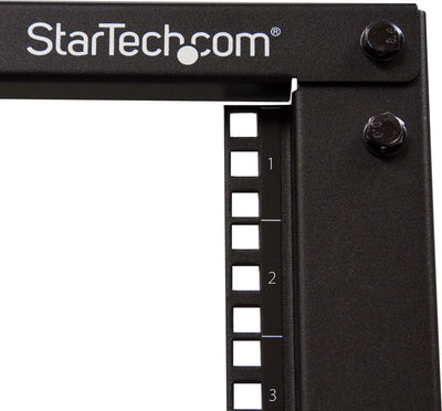 Startech .com Rack serveur à cadre ouvert 12u avec 4 poteaux à profondeur réglable incl. roulettes, pieds de nivellement et crochets pour câbles