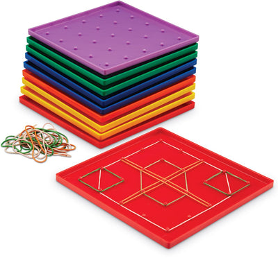 Ressources d'apprentissage jouets éducatifs 5 x 5 géoplans à broches, lot de 10. - 3+