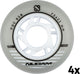 Roues de patins en ligne Nijdam - 72x24 mm - 4 pcs - blanc argenté