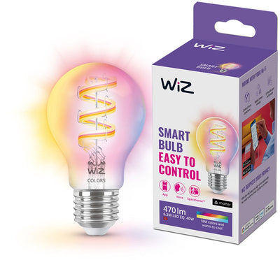 Lampe à filament Wiz - lumière colorée et blanche - éclairage LED intelligent - culot E27 - 40w - transparent - wi-fi