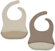 Bavoirs en silicone Jollein - 2 pièces - teintes naturelles