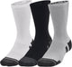Under armour ua performance tech 3pk chaussettes de sport unisexes crew-gray - gris mod - blanc - gris jet