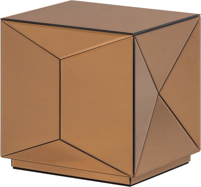 Table d'appoint Woood Glintz - verre miroir en bois - marron - 40x40x40