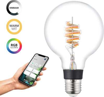 Lampe LED intelligente Eglo connect.z - E27 - ø 9,5 cm - lumière RVB réglable lumière blanc chaud (3000k) - dimmable - zigbee