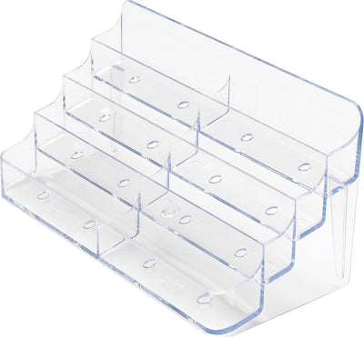 Porte-cartes de visite Deflecto 2 x 4 compartiments de rangement | transparente