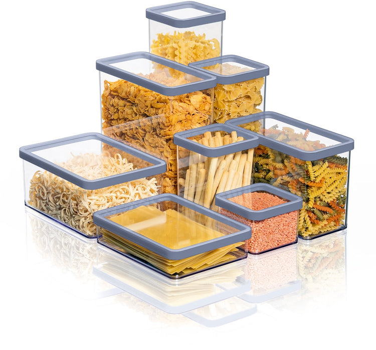 Boîtes de conservation alimentaire Rotho loft - lot de 5 - bleu - 2x 2,1 litres, 2x 0,5 litre et 1x 1 litre