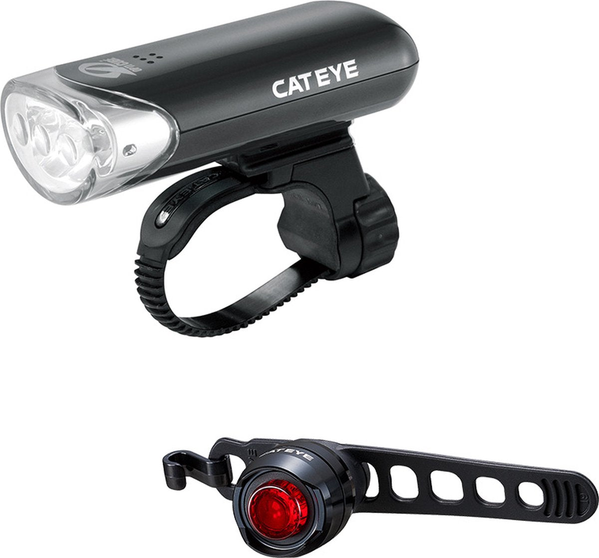 Ensemble de lampes Cateye el135n + orb ld160 - éclairage vélo - LED - noir