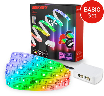 Briloner pimp your panel - kit de démarrage bande LED 2,6 m - 8022252 - kit de base rgb - pimp your panel - driver - télécommande - autocollant - 262,5 x 1 cm