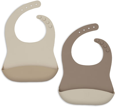 Bavoirs en silicone Jollein - 2 pièces - teintes naturelles