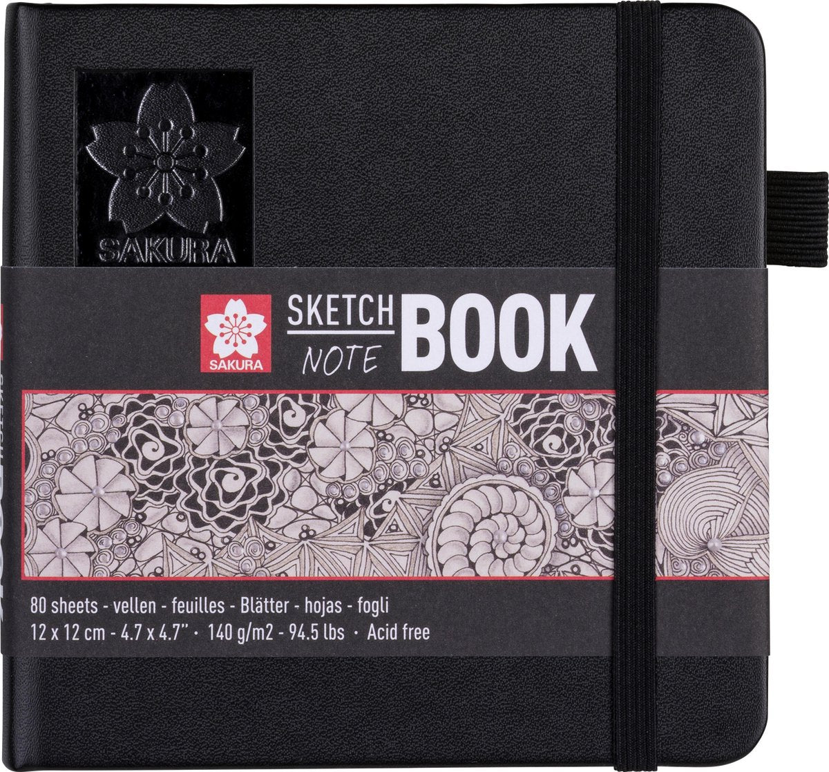 Carnet de croquis Sakura 12 x 12 cm 80 pages papier blanc crème 140g