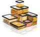 Boîtes de conservation alimentaire Rotho loft - lot de 5 - noir - 2x 2,1 litres, 2x 0,5 litre et 1x 1 litre