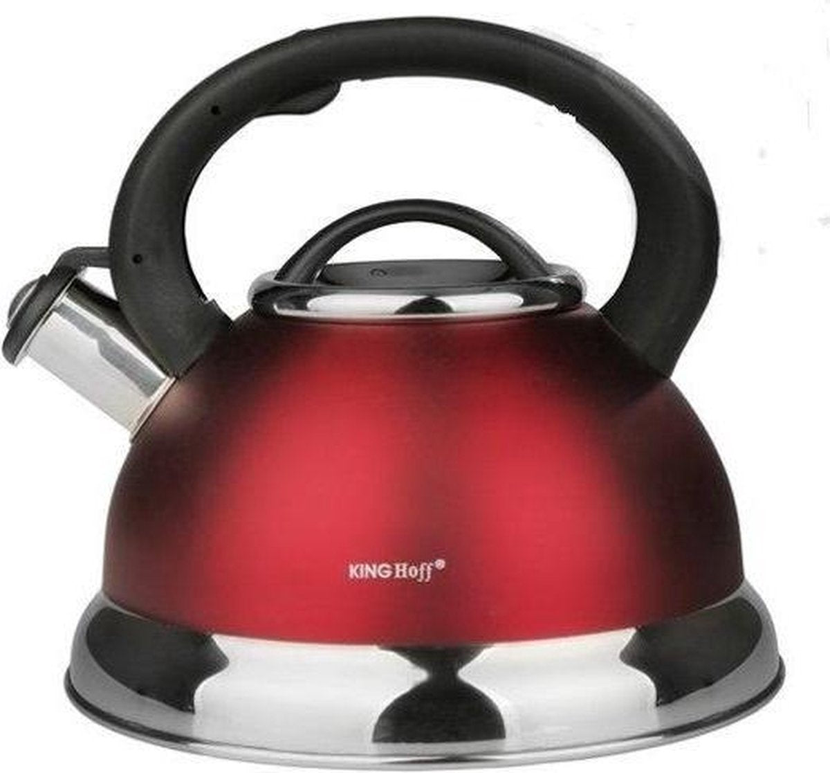 Kinghoff 3246 - bouilloire sifflante - rouge - 3l