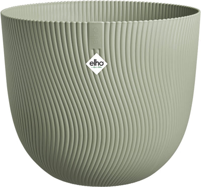Elho sereh round 60 - grand pot de fleurs pour intérieur extérieur - 100% plastique recyclé - ø 59 x h 50,6 cm - vert scandinave