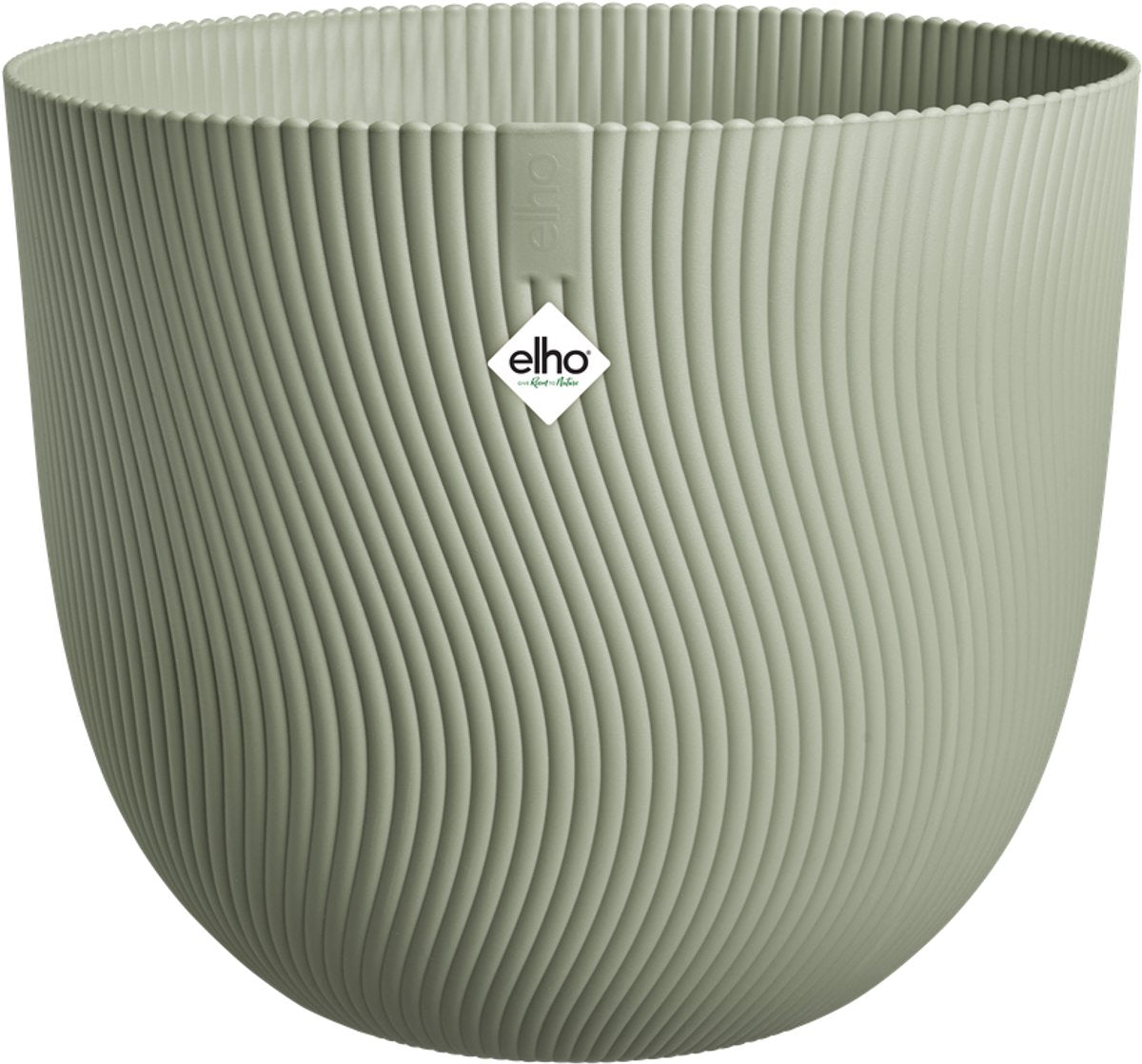 Elho sereh round 25 - pot de fleur pour intérieur extérieur - 100% plastique recyclé - ø 24,5 x h 21 cm - vert scandinave