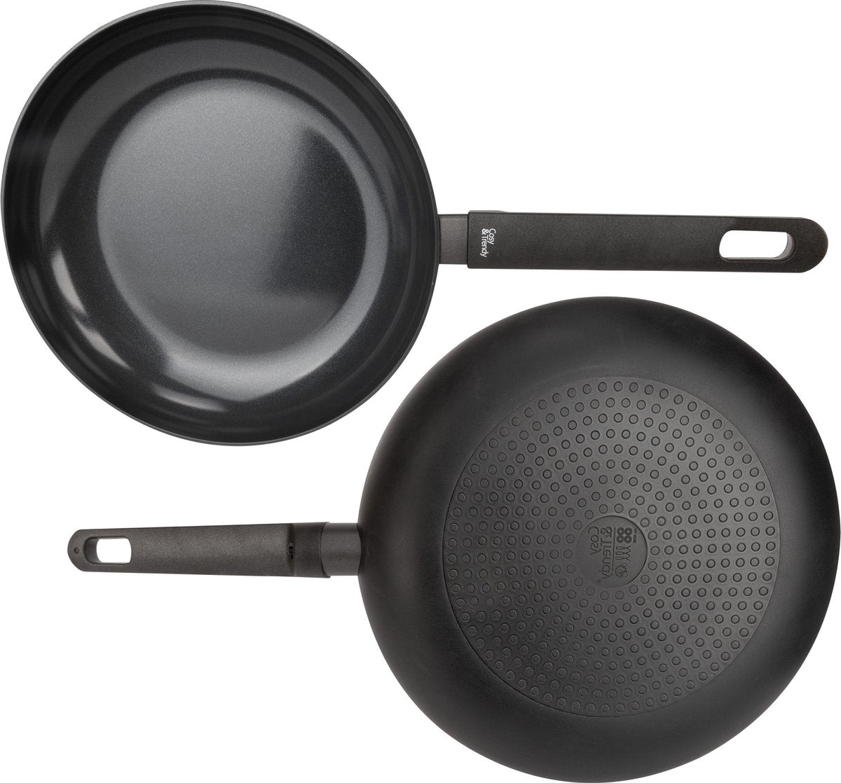 Cosy trendy full black - poêle à frire - ø 28cm x 5,5cm - sans PFA - poêle à induction - passe au lave-vaisselle - chauffage rapide - poignées froides - sans couvercle - noir
