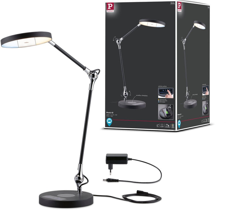 Paulmann lampe de bureau LED numis qi blanc interrupteur 1000lm 11w noir