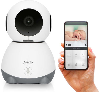 Babyphone WiFi Alecto avec caméra et application - Full HD - déplaçable à distance - notification de mouvement et de son - smartbaby10 - blanc
