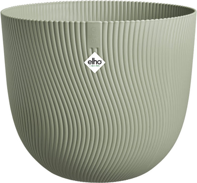 Elho sereh round 25 - pot de fleur pour intérieur extérieur - 100% plastique recyclé - ø 24,5 x h 21 cm - vert scandinave