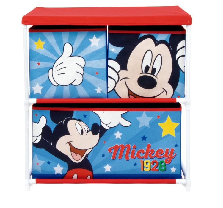 Support de rangement pour jouets Disney Mickey Star avec 3 compartiments 53x30x60 cm