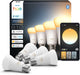 Lampe Philips Hue Smart LED A60, lumière blanche chaude à froide, culot E27, lot de 4