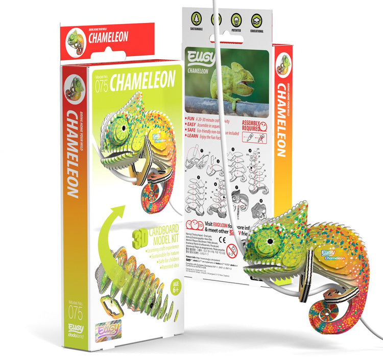 Puzzle 3D Eugy - caméléon - animaux sauvages - durable - collectionnez-les tous - 6 ans