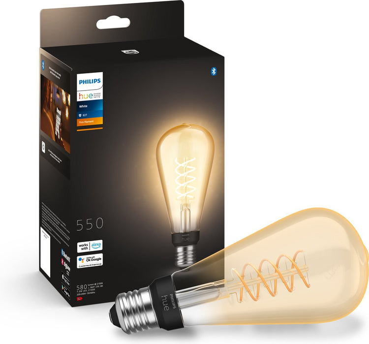 Lampe Edison à filament Philips Hue ST72 - lumière blanche douce - 1 pièce - E27